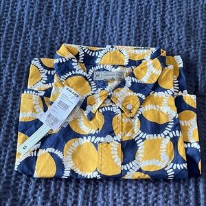 Charles and a Half Men's Yellow and Blue Casual Button Down Shirt